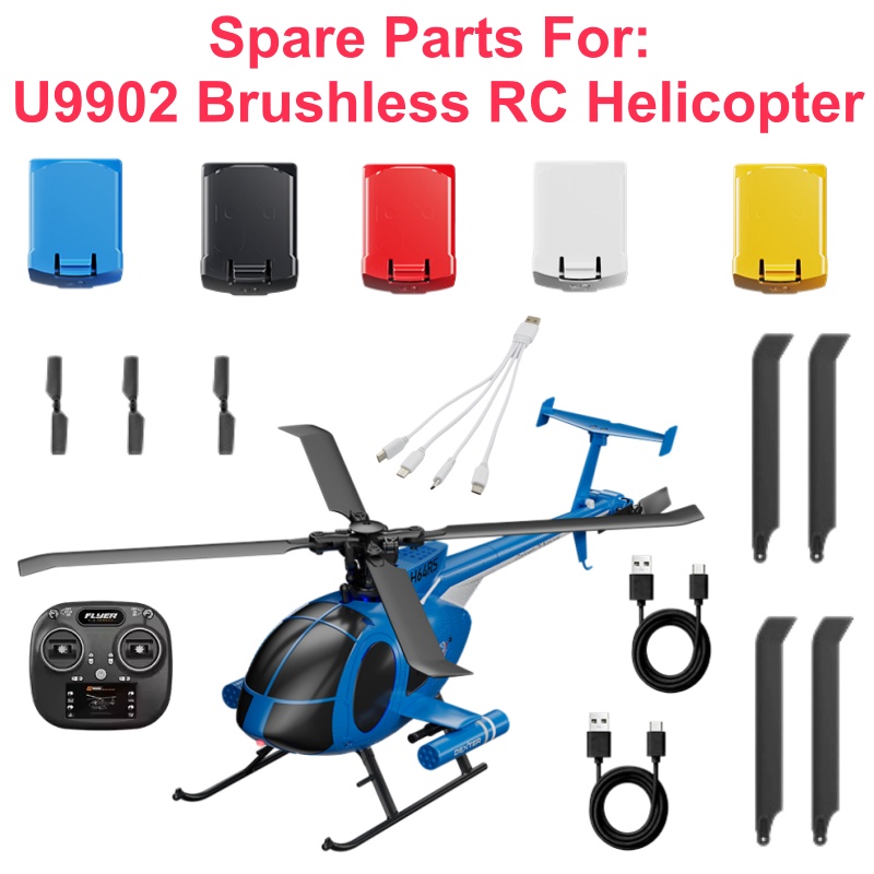 Rc Helicopter Coaxial - U9902 ブラシレス光学フローRCヘリコプター リモコン ドローン 予備部品 7.4V