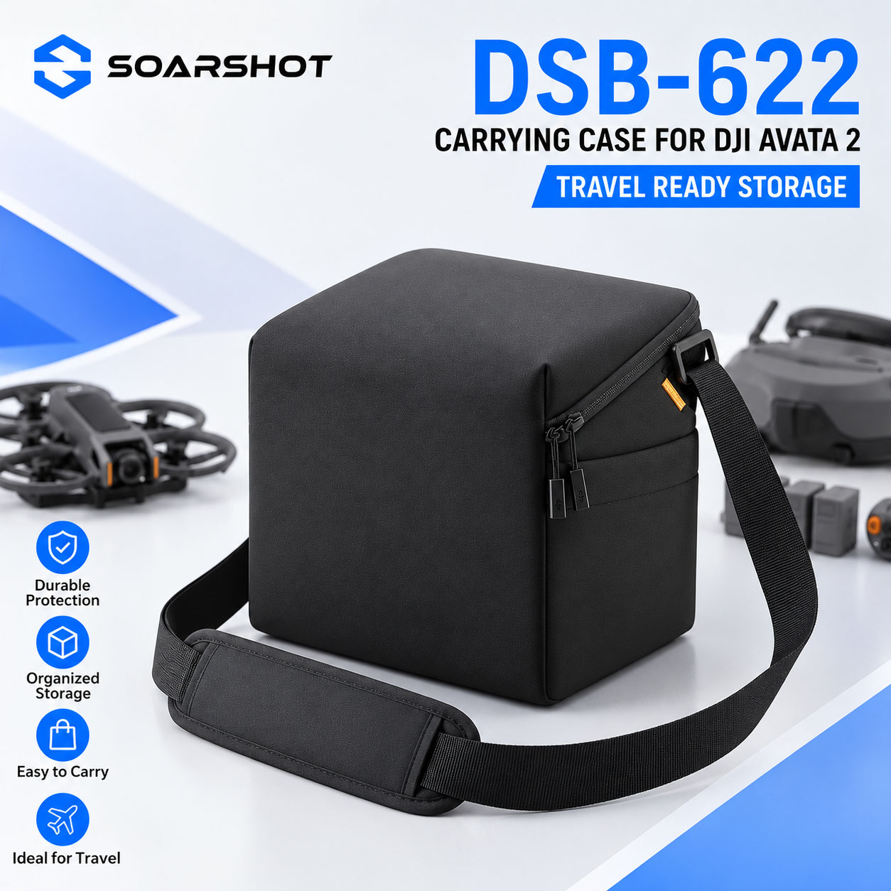 Rc Helicopter Bag - SOARSHOT DJI Avata 2 ゴーグル3用キャリングケース ポータブル